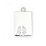 925 Sterling Silver Peace & Love charm 17 *12mm x 1  pcs 