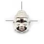 Argent 925 rhodie  pendantif bouddha& zircons 13x10.5MM x 1pc