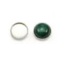 Serti en argent 925, pour cabochon rond de 8mm x 2pcs