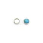 Serti en argent 925, pour cabochon rond de 4 mm x 10pcs