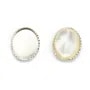 Serti en argent 925, pour cabochon de forme ovale, 8 * 10mm x 2pcs
