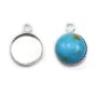 Pendant in 925 silver, with set for round cabochon of 12mm x 1pc