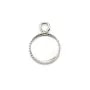 Pendentif en argent 925, avec serti pour cabochon rond de 10mm x 1pc