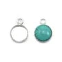 Pendentif en argent 925, avec serti pour cabochon rond de 10mm x 1pc