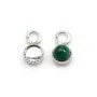 Pendentif en argent 925, avec serti pour cabochon rond de 4 mm x 2pcs
