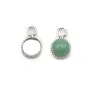 Pendentif en argent 925, avec serti pour cabochon rond de 6mm x 2pcs