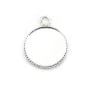 Pendentif en argent 925, avec serti pour cabochon rond de 14mm x 1pc