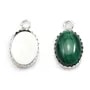 Pendentif serti en argent 925, pour cabochon de forme ovale, 10x14mm x 1pc