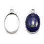 Pendentif serti en argent 925, pour cabochon de forme ovale, 13x18mm x 1pc