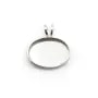Pendentif serti en argent 925, pour cabochon de forme ovale, 10 * 14mm x 1pc
