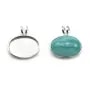 Pendentif serti en argent 925, pour cabochon de forme ovale, 10 * 14mm x 1pc