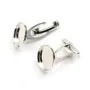 Argent 925 bouton de manchette avec plateau rond 14mm x 2pcs