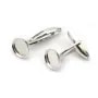 Cufflink, in 925 silver for 10mm round cabochon, 25 * 10.5mm x 2pcs