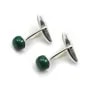 Bouton de manchette, en argent 925 pour cabochon rond de 8mm, 26 * 9mm x 2pcs