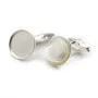 Bouton de manchette, en argent 925 pour cabochon rond de 16mm x 2pcs