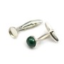 Cufflink, in 925 silver for 8mm round cabochon, 27.5 * 9mm x 2pcs