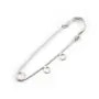 Argent 925 Epingle à broche 2 anneaux fermés 50 x15 mm x 1pc