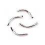Tubes twistés, argent 925 rhodié 1.2x19.5mm x 2pcs