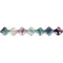 Fluorite trèfle facette 13mm x 2pcs