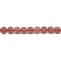 Quartz fraise,de forme rond ,8mm x 39cm