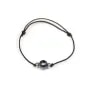 Bracelet en cuir avec perles de culture de Tahiti