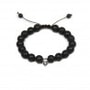 Bracelet en pierre de lave avec une tête de mort