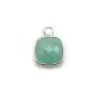 Faceted square Amazonite set in silver 9 mm, 1 ring x 1pc