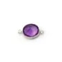 Faceted oval amethyst set in silver 11x13mm x 1pc