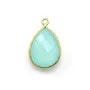 Faceted drop-shape chalcedony set in gold-plated silver 13x17mm x 1pc