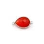 Cornaline goutte facettée sertie sur argent 2 anneaux 11x15mm x 1pc