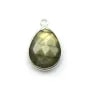 Labradorite goutte facette sertie sur argent 925 13x17mm x 1pc