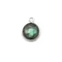 Labradorite ronde sertie sur argent un anneau, 9mm x 1pc