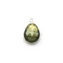Labradorite goutte facette, un anneau, sertie sur argent 11x15mm x 1pc