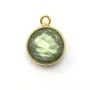 Labradorite ronde facetté sertie sur argent 925 doré à l'or fin 11mm x 1pc