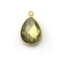 Labradorite goutte facette sertie sur argent doré 13x17mm x 1pc