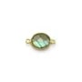 Labradorite ovale facette sertie sur argent 925 doré à l'or fin 2 anneaux  9x11mm x 1pc