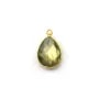 Faceted drop labradorite set in gold-plated silver  1 ring 11x15mm x 1pc