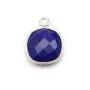 Lapis lazuli de forme carré,1 anneau, serti en argent, 11mm x 1pc