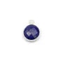 Lapis lazuli de forme ronde, 1 anneau, serti en argent, 9mm x 1pc