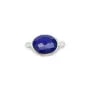 Lapis lazuli in oval-shaped, 2 rings, set in silver, 9x11mm x 1pc