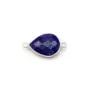 Lapis lazuli in the shape of drop, with 2 rings, set in silver 11x15mm x 1pc
