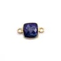 Lapis lazuli in shape of square, 2 rings, set in gilt silver, 9mm x 1pc