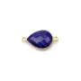 Lapis lazuli in the shape of drop, with 2 rings, set in gilt silver 11x15mm x 1pc