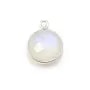 Pierre de lune rond 1anneau sertie sur argent x 1pc