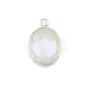 Pierre de lune oval sertie sur argent x 1pc