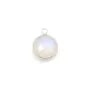 Moonstone in the shape round, 1 ring, set on silver, 9mm x 1pc