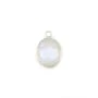 Pierre de lune de forme ovale sertie sur argent, 9x11mm x 1pc