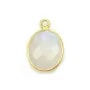 Pierre de lune oval sur argent doré x 1pc