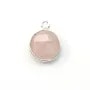 Quartz rose rond facette sertie sur argent 925 11mm x 1pc