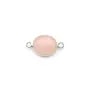 Quartz rose ovale facette sertie sur argent 2 anneaux 9x11mm x 1pc